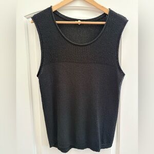 eesome Black Knit Sleeveless Tank Top